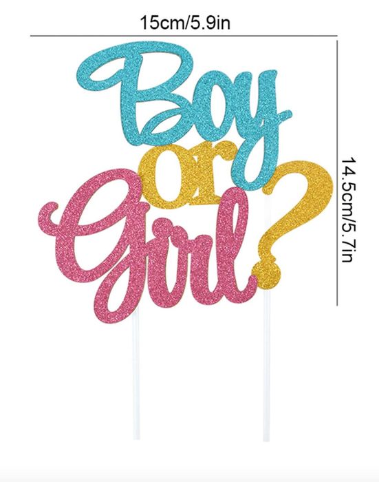 Topo de bolo Baby Shower / Chá de Revelação Bebé