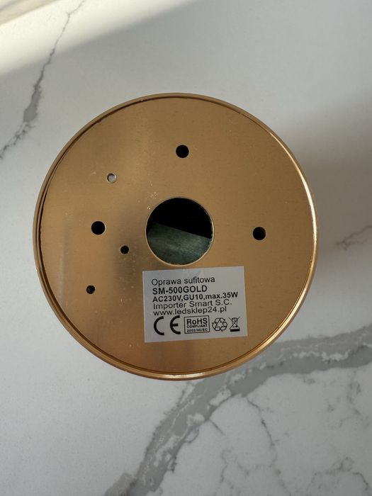 Oprawa sufitowa halogen tuba sm-500gold złota aluminium 85x115mm nowa