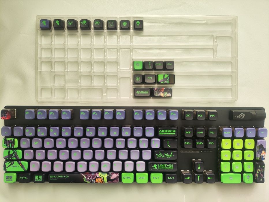 Єванґеліон EVA 01 Напівпрозорі keycap кейкапи Аниме Evangelion 122шт