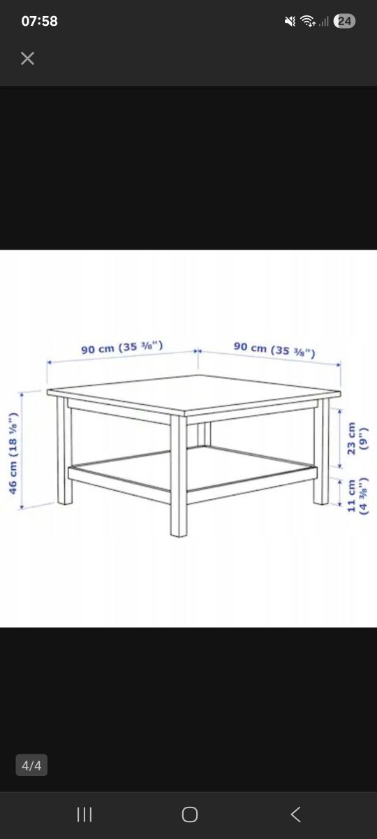 Nowy stolik drewniany ikea hemnes