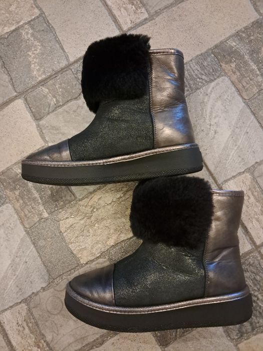 Женские кожанные зимние сапоги,  38