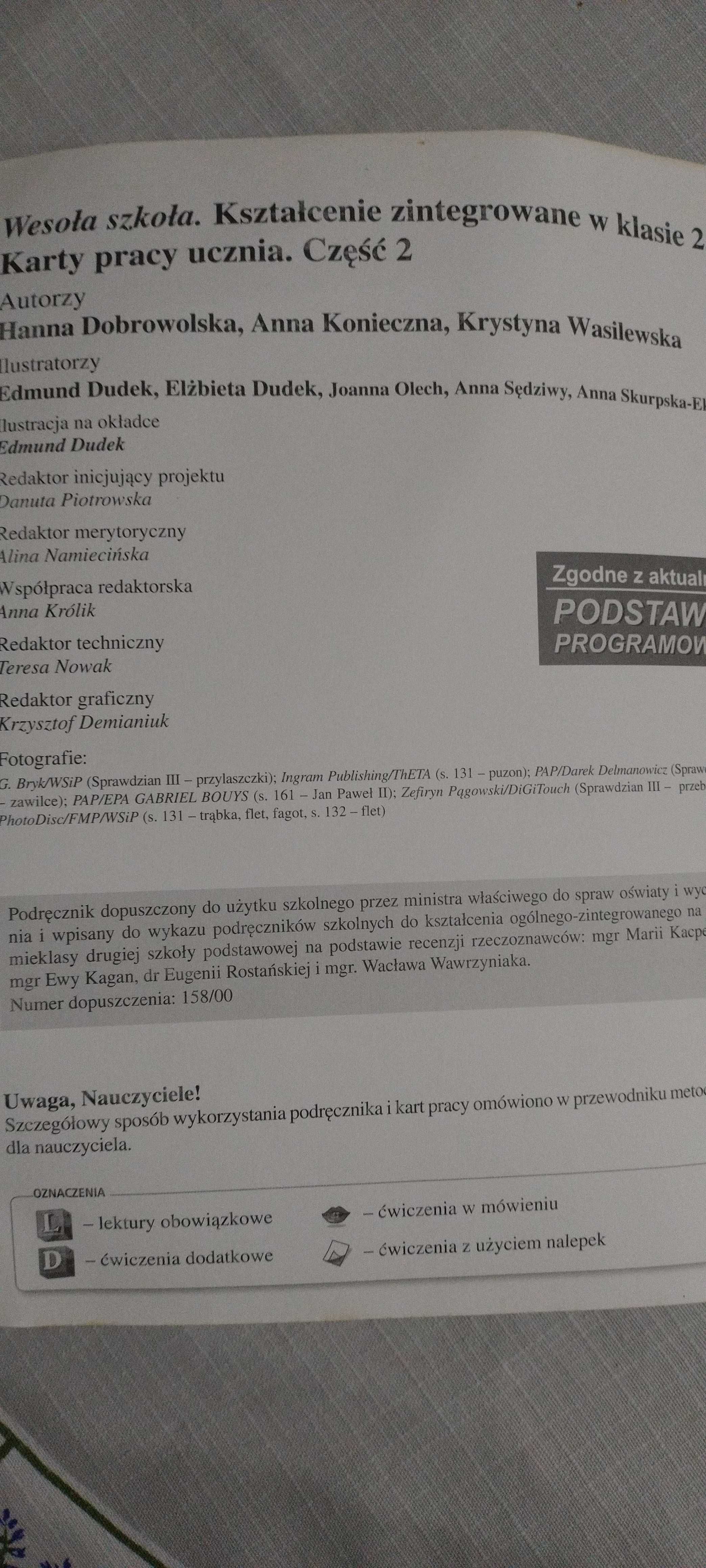 Wesoła szkoła Karty pracy ucznia KL.2 Część 2 Kształcenie . Zintegr.