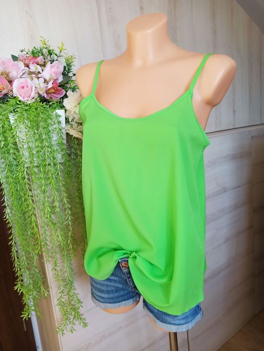 Sg Top damski 34 , XS seledynowy top bluzka na ramiączkach
