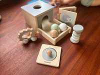 Zestaw drewnianych zabawek Montessori dla niemowląt