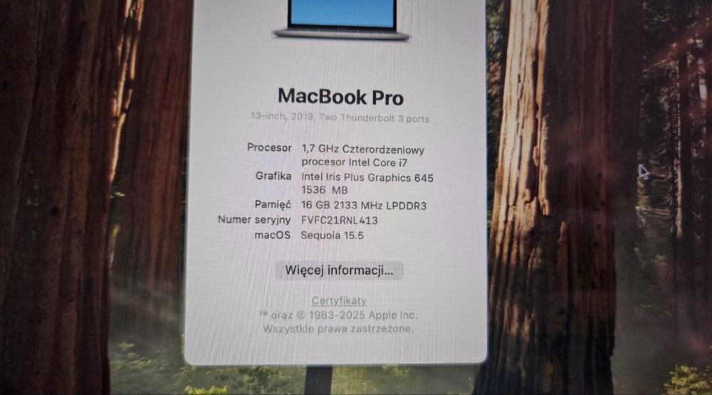 MacBook Pro 13.3” A2159 (2019) – i7 / 16GB RAM / 256GB SSD