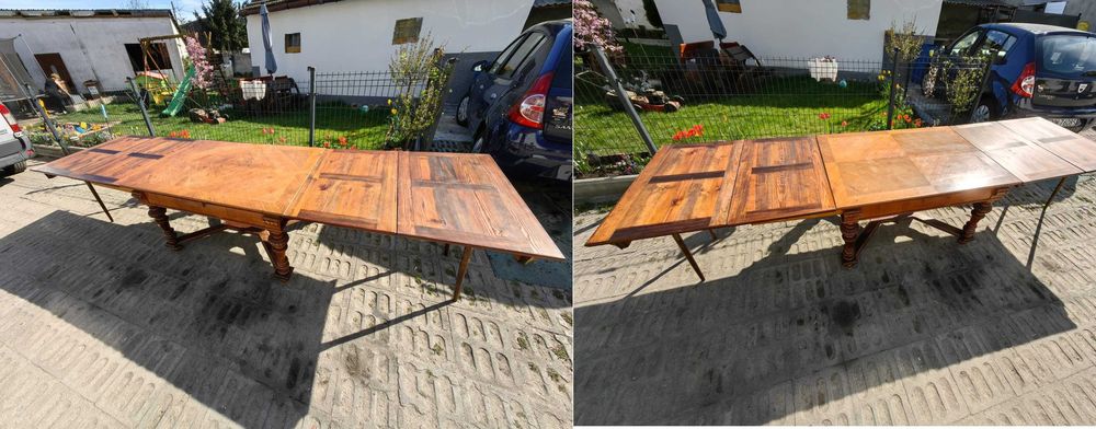 Stół ROZKŁADANY kuchni jadalni drewniany antyk do 362CM 16 osobowy