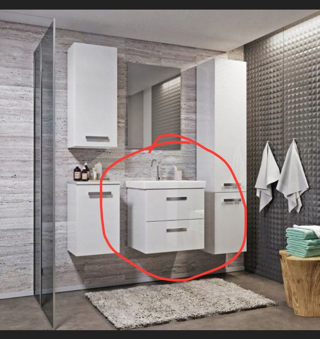 Szafka łazienkowa zlew ceramiczny Mirano 46 cm