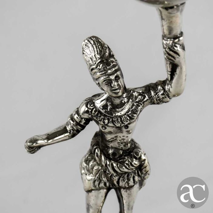 Paliteiro em prata portuguesa Javali