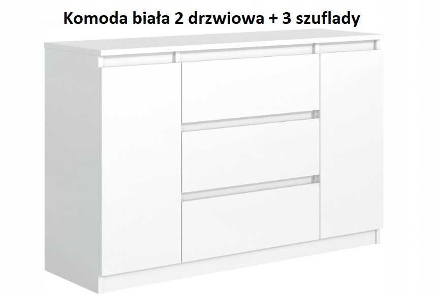 Komoda szafa Biała / Dąb sonoma 120 szerokość