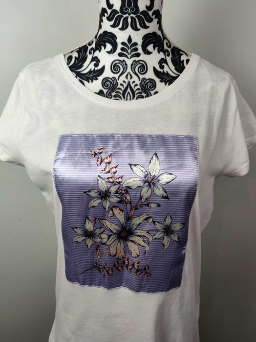 Biała bawełniana bluzka koszulka t-shirt top krótkie rękawy Reserved S