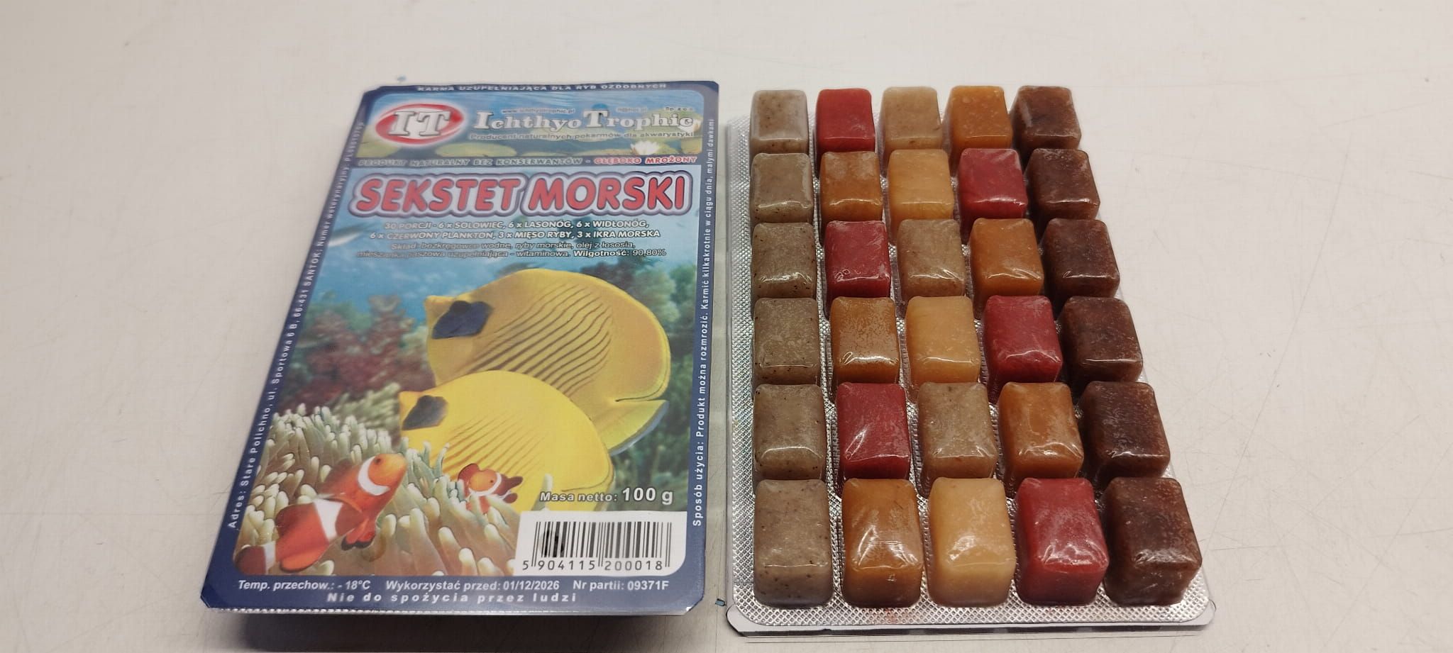 Ichthyo Trophic Pokarm Mrożony 5x100g Sekstet Morski
