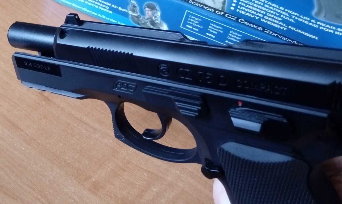 Детский пистолет CZ 75D ASG (Дания) на пульках, игрушечный