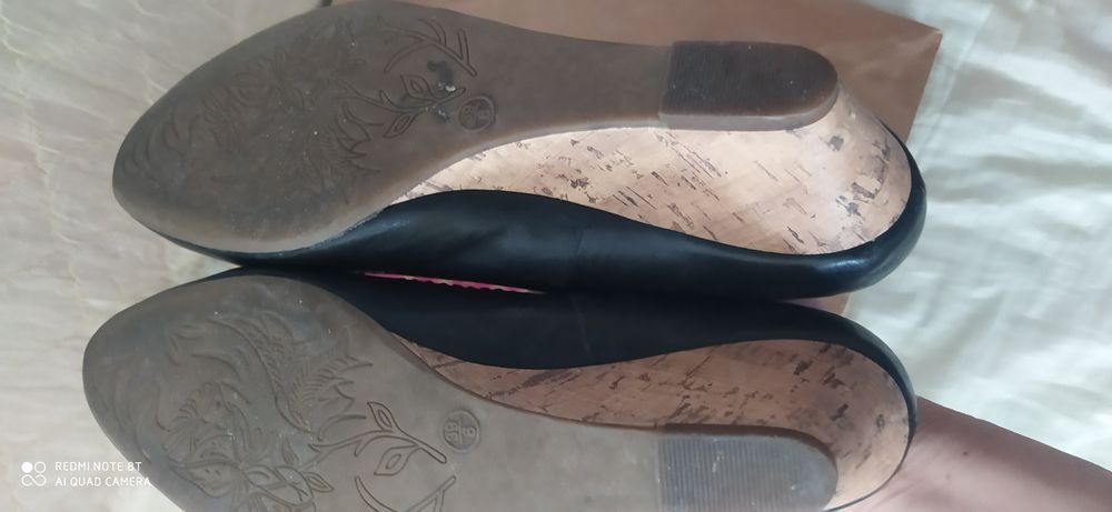 Mokasyny na koturnie skórzane 39 22 zł wyprzedaż