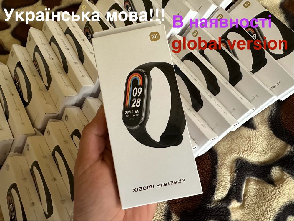 УКР МОВА Xiaomi Mi Smart Band 8 Black Global  браслет мі Бенд 8 UA