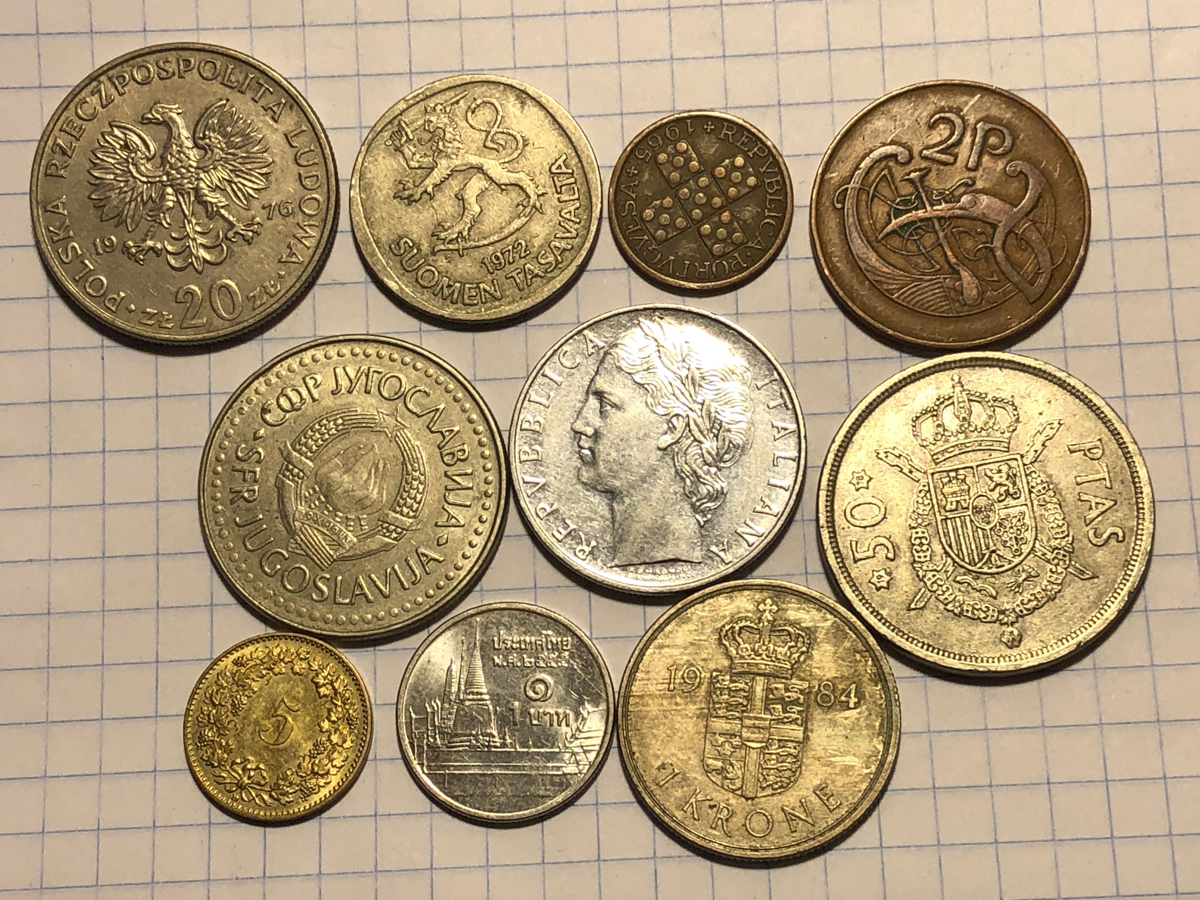 Коллекция монет разных стран второй половины ХХ в.