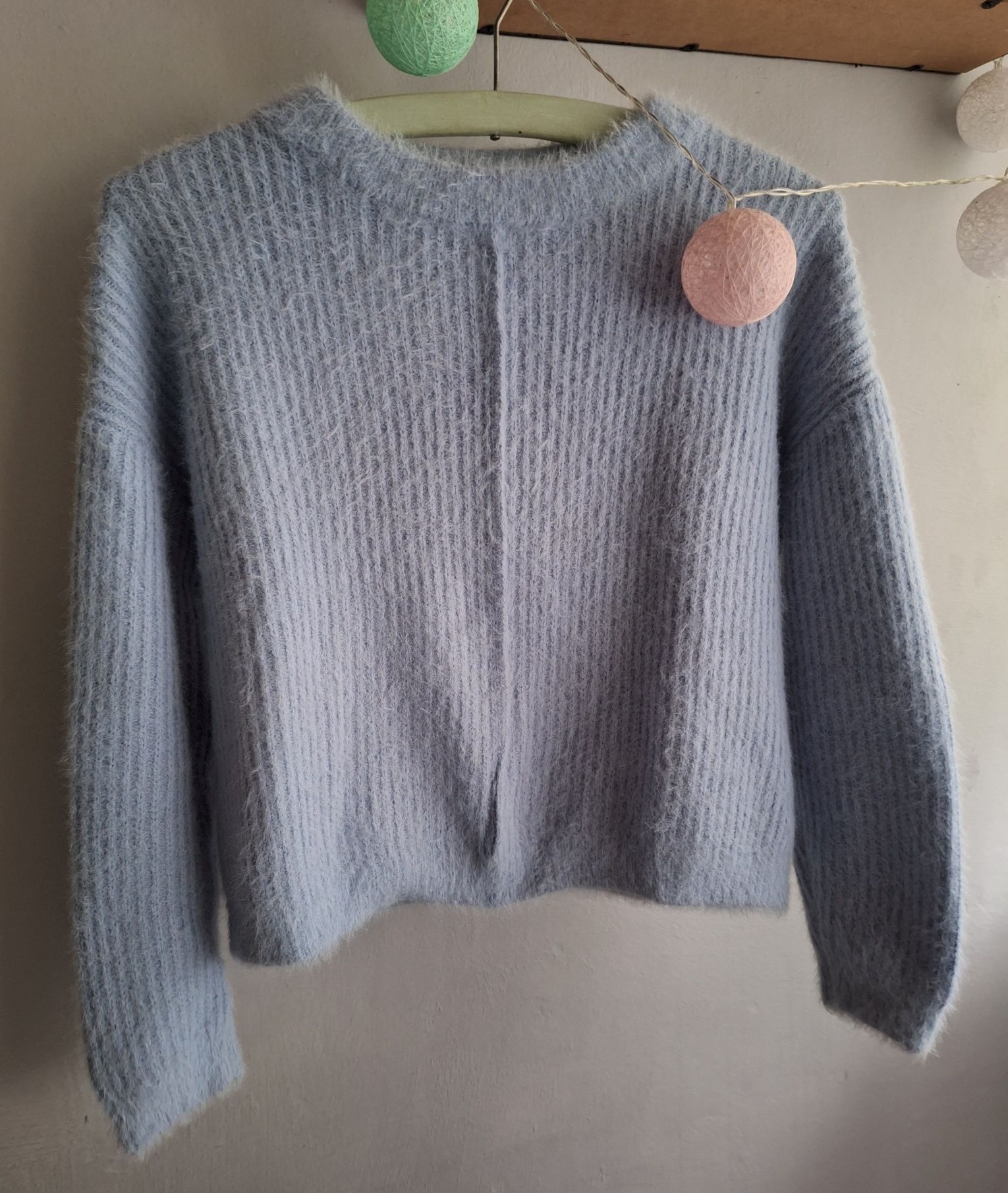 Sweter sweterek baby blue błękitny s kardigan