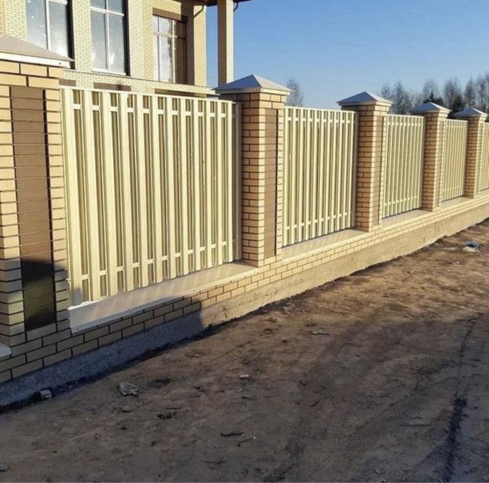 Металлический штакетник,штакетник, металеві штахети,євроштахети,забор.