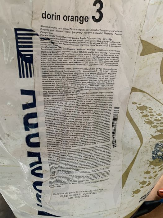 Ração de fundo para peixes  por kilo