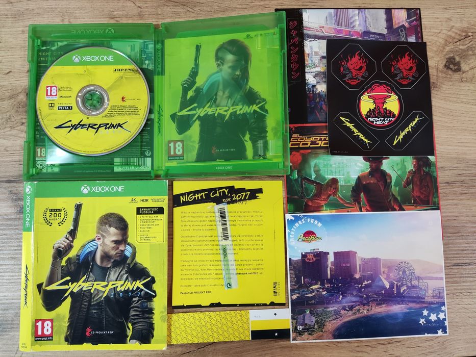 Gra Cyberpunk 2077 Xbox ONE po Polsku PL Pocztówki Naklejka JAK NOWA
