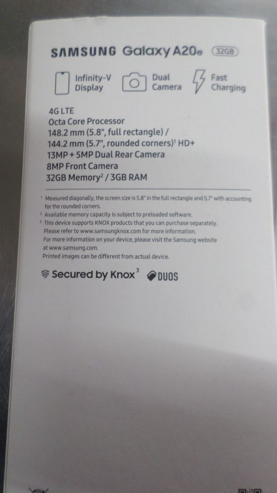Samsung Galaxy A20e 3GB/32GB /  Entrega apenas em mão Caminha