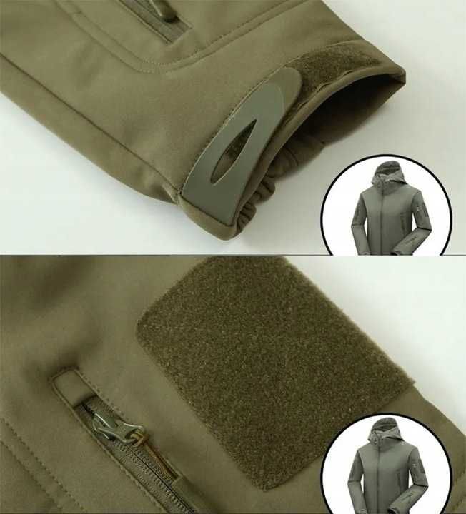 Komplet Softshell Bluza+Spodnie ocieplane 100% poliester OLIVE GREEN L