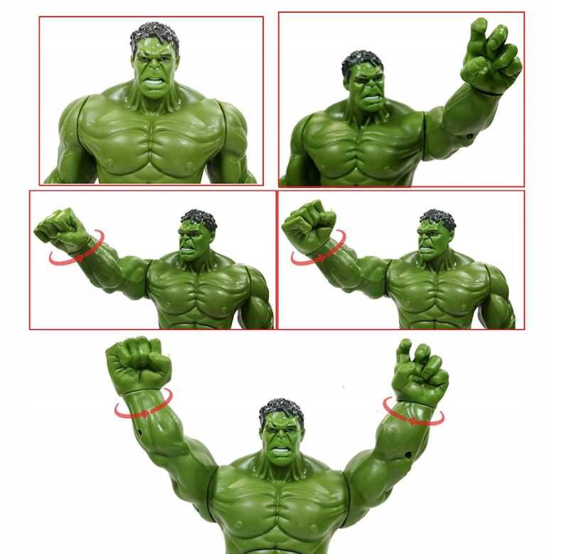 HULK DUŻA Ruchoma Figurka 30cm DŹWIĘK Światlo