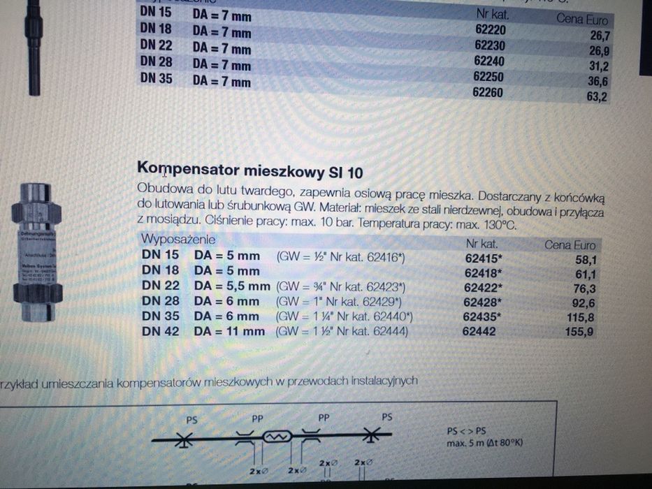 Kompensator mieszkowy SI 10 Meibes