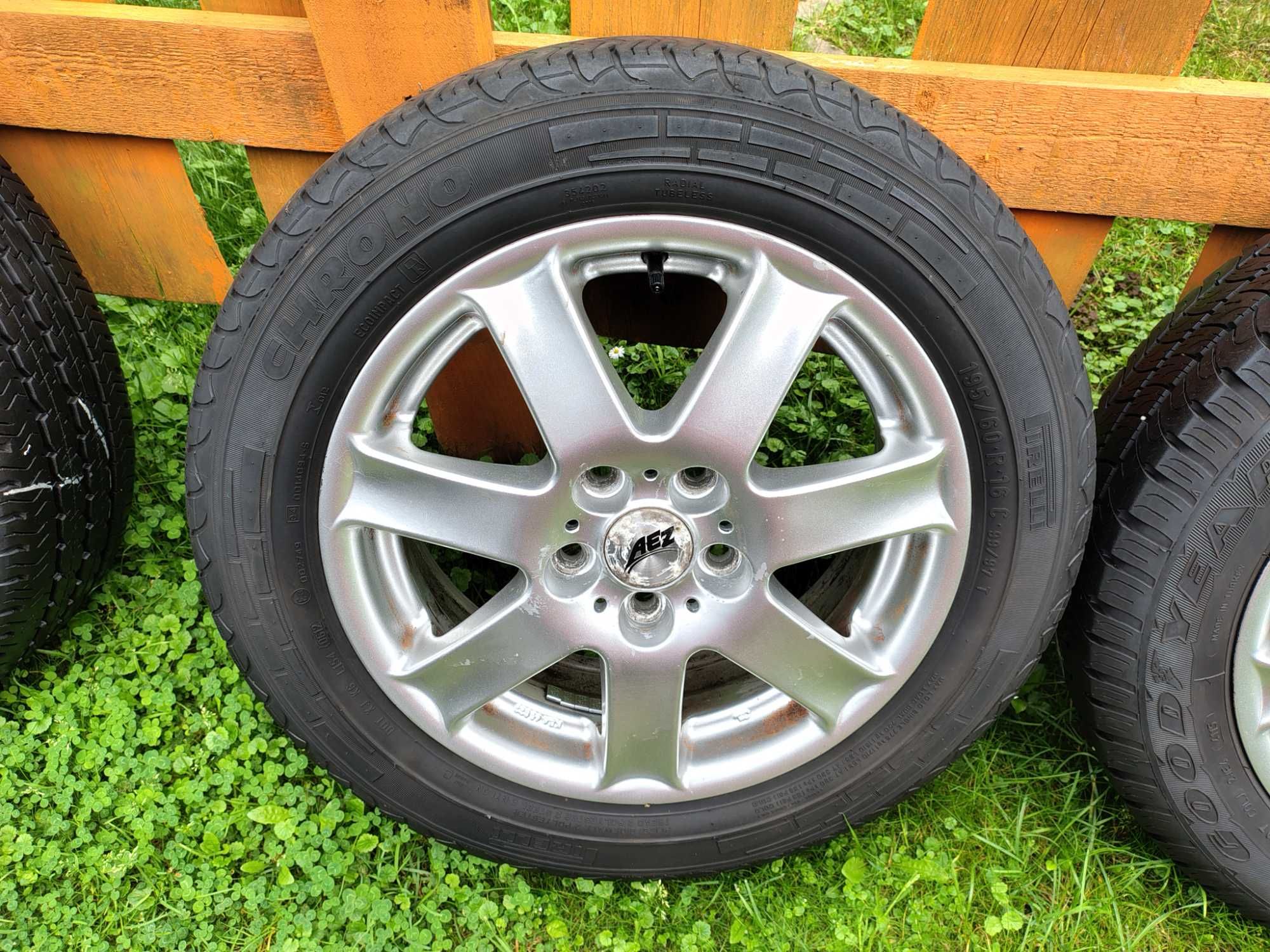 Felgi Alu 16 + Opony 195/60r16 Wzmacniane C 5x112 VW Audi Seat Skoda
