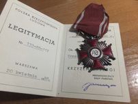 nr 1 Srebrny Krzyż Zasługi PRL  wraz z legitymacją