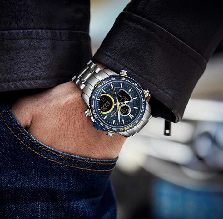 Наручний годинник naviforce 9182 silver/blue