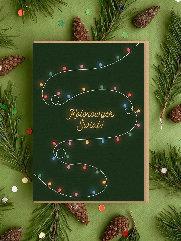 Kartka Nadwyraz Na Boże Narodzenie Zielona 12X17 Cm