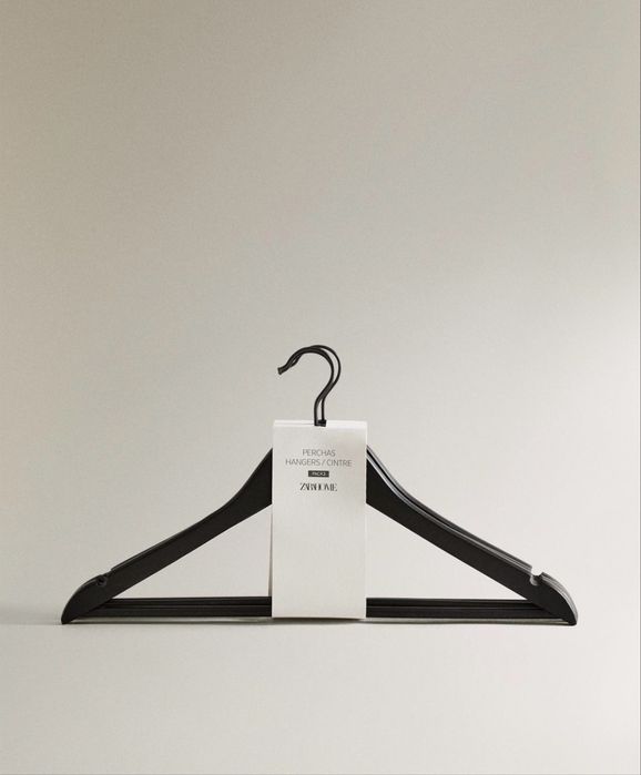 Cabide Madeira Lacada (Conj. De 3) Zara Home NOVO