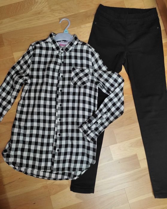 Koszula + czarne spodnie 158