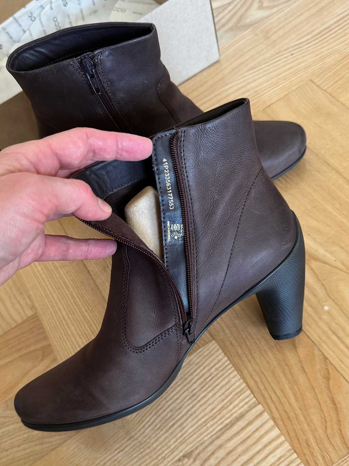 Ecco botki damskie skórzane