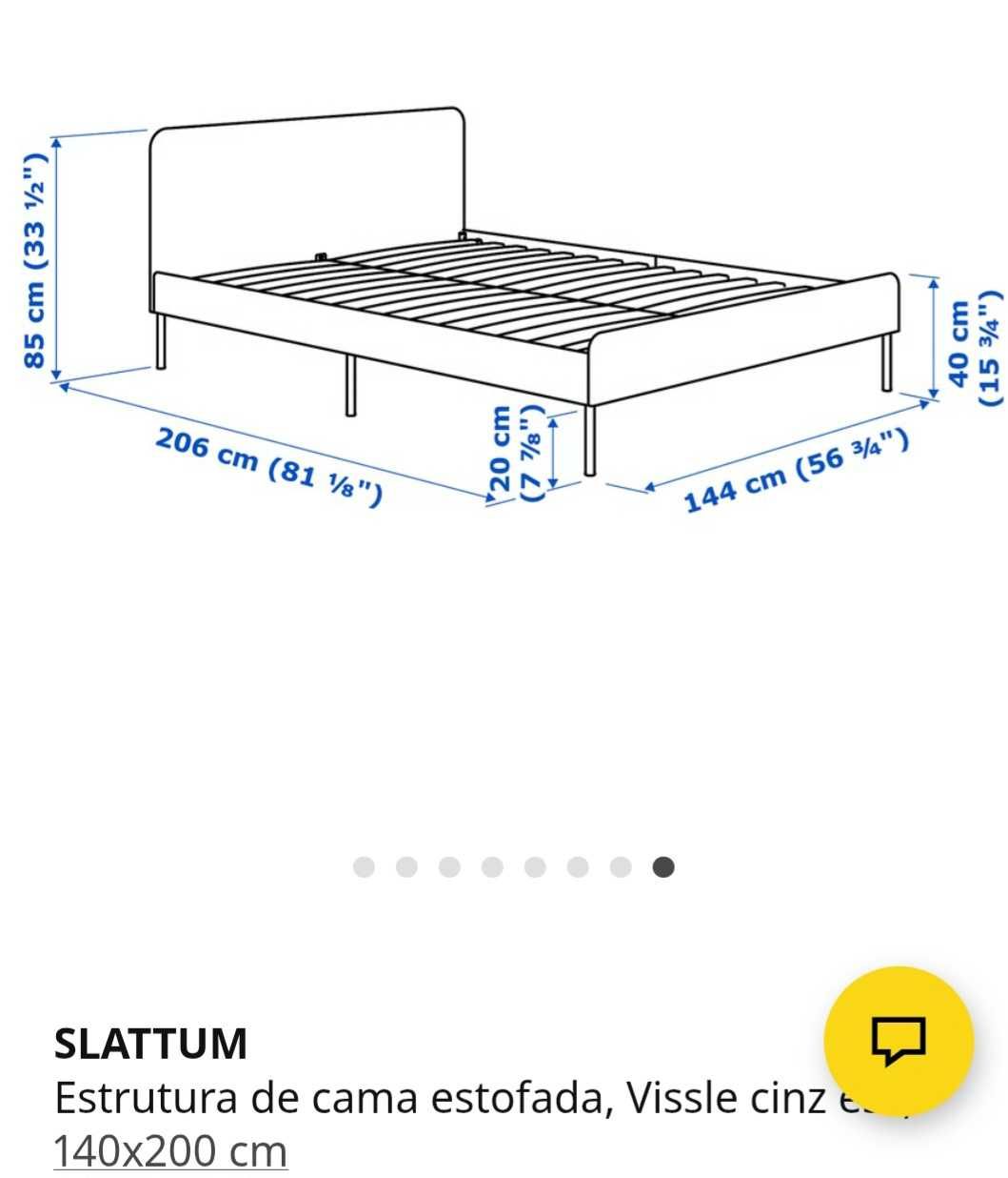 Cama Ikea 140x200 c/ colchão