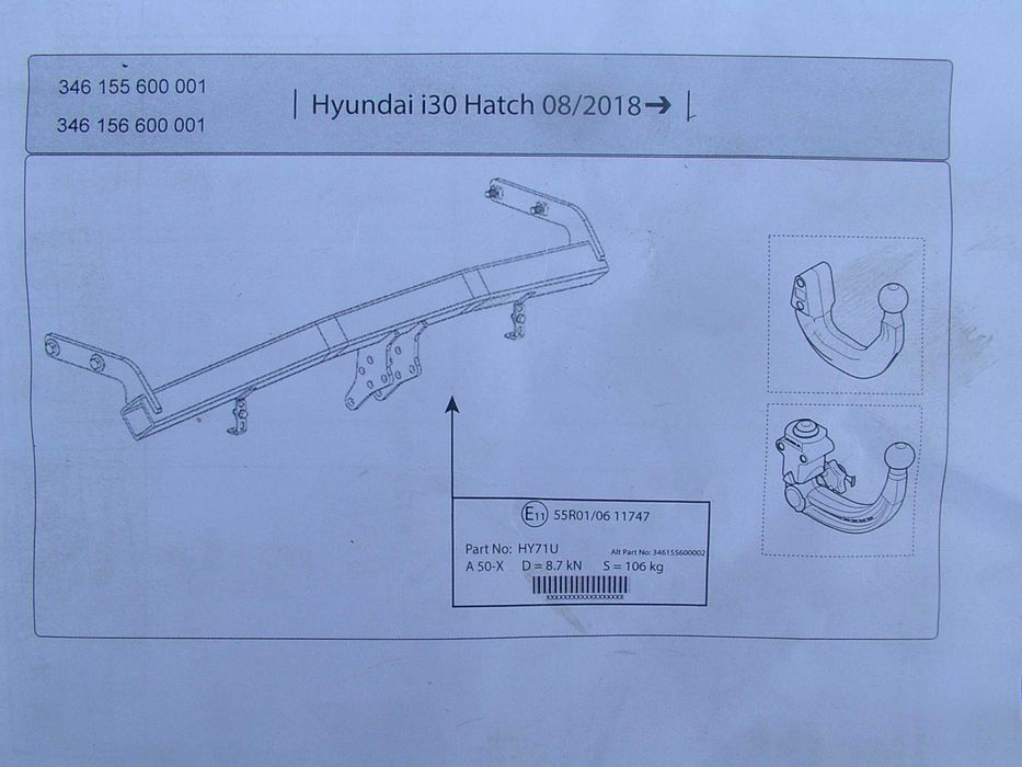 Hak holowniczy WESTFALIA Hyundai i30 hatchback III PDE 09/18-