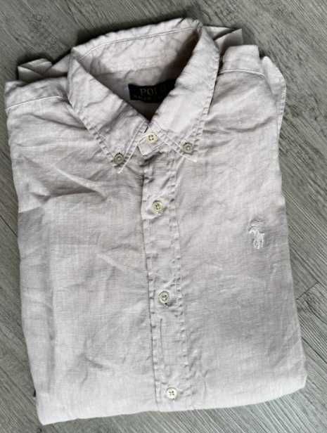 camisa linho bege