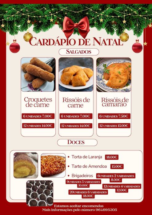 Doce e salgados para o natal