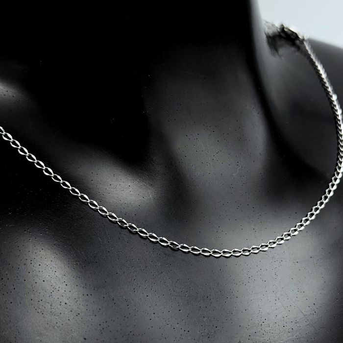 Łańcuszek Srebrny Splot Twisted Oval 45cm / 1,7mm - Stal chirurgiczna