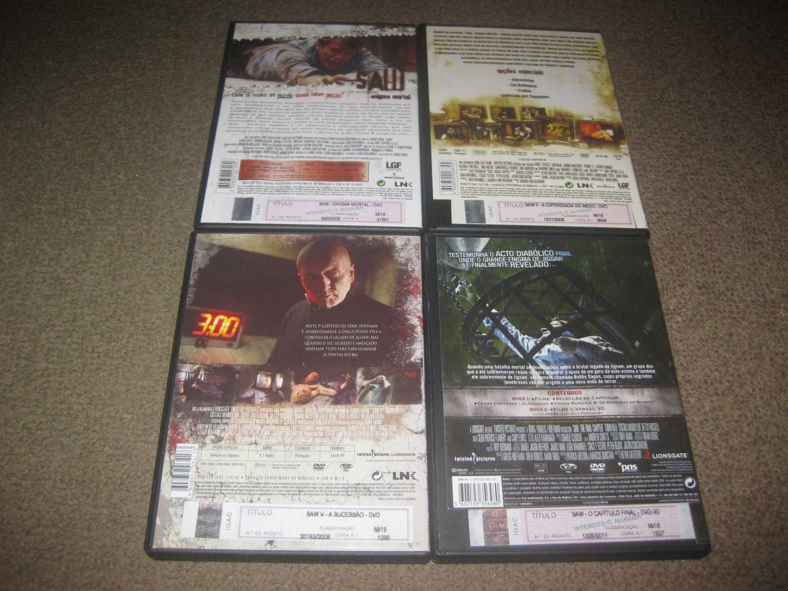 4 DVDs da saga "Saw"