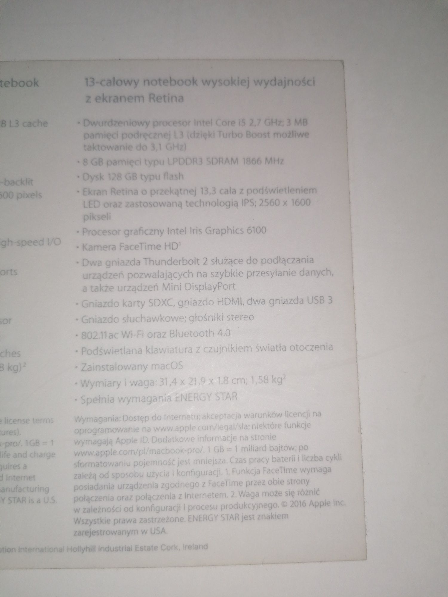 Macbook Pro A1502 apple