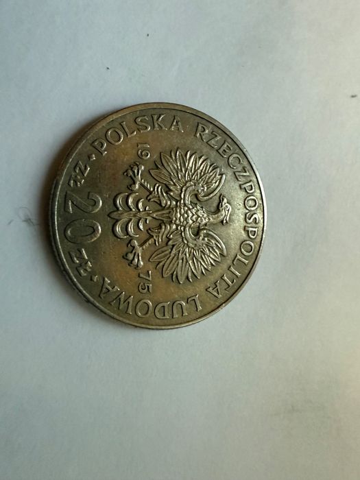 Moneta 20 zl 1975 Marceli Nowotko bez znaku mennic