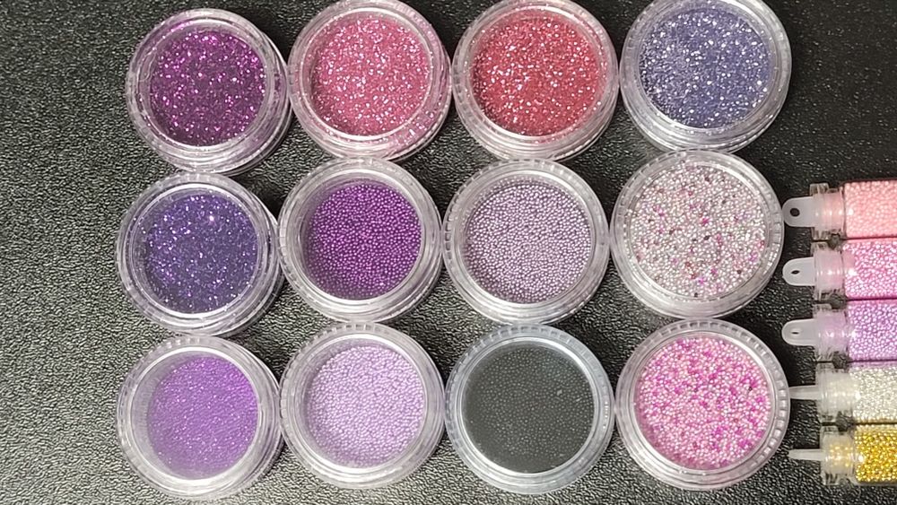 Zestaw ozdoby do paznokci brokat płatki kulki