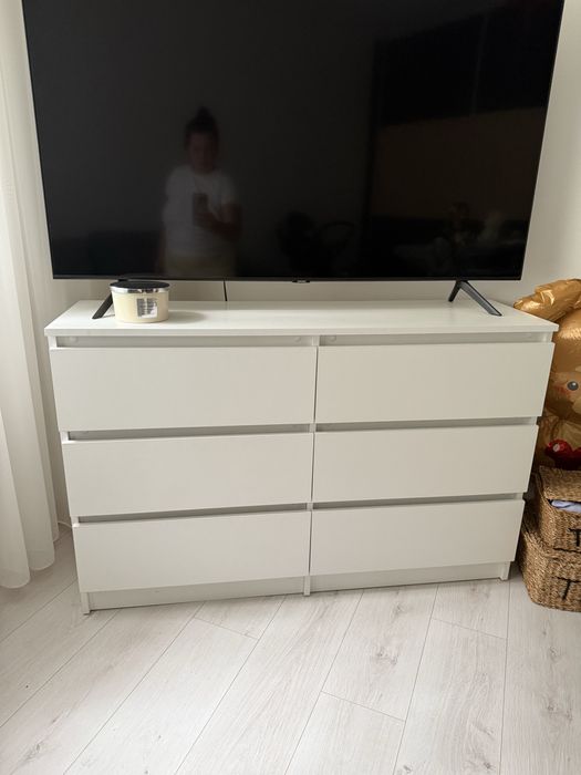 Komoda biała 6 szuflad