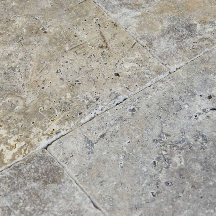 Płytki Trawertyn Silver bębnowany komplet 0,742 m2 - podłogi, ściany