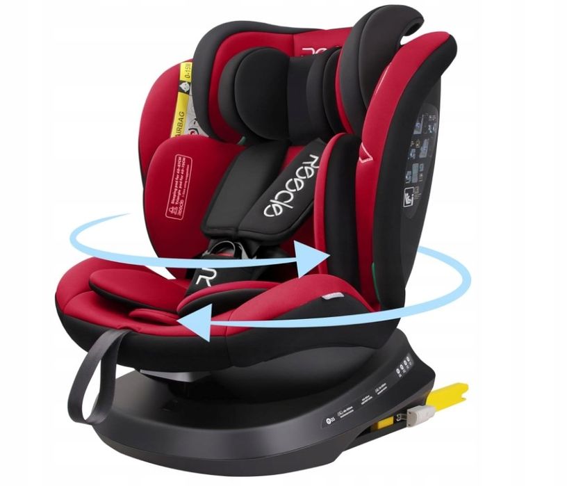 Fotelik Samochodowy Dziecięcy Obrotowy Isofix 0-36 Kg Reecle Czerwony