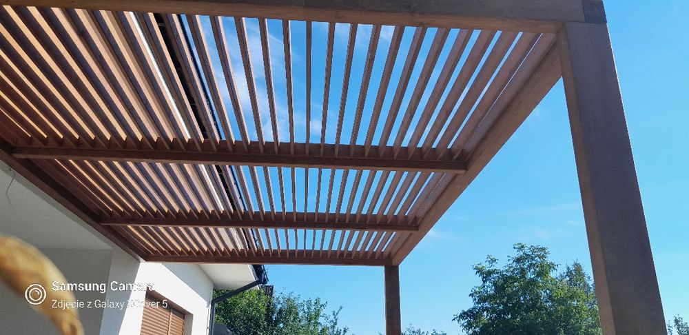 Pergola Ogrodowa Lamele Zadaszenie Drewno klejone BSH 5x3m