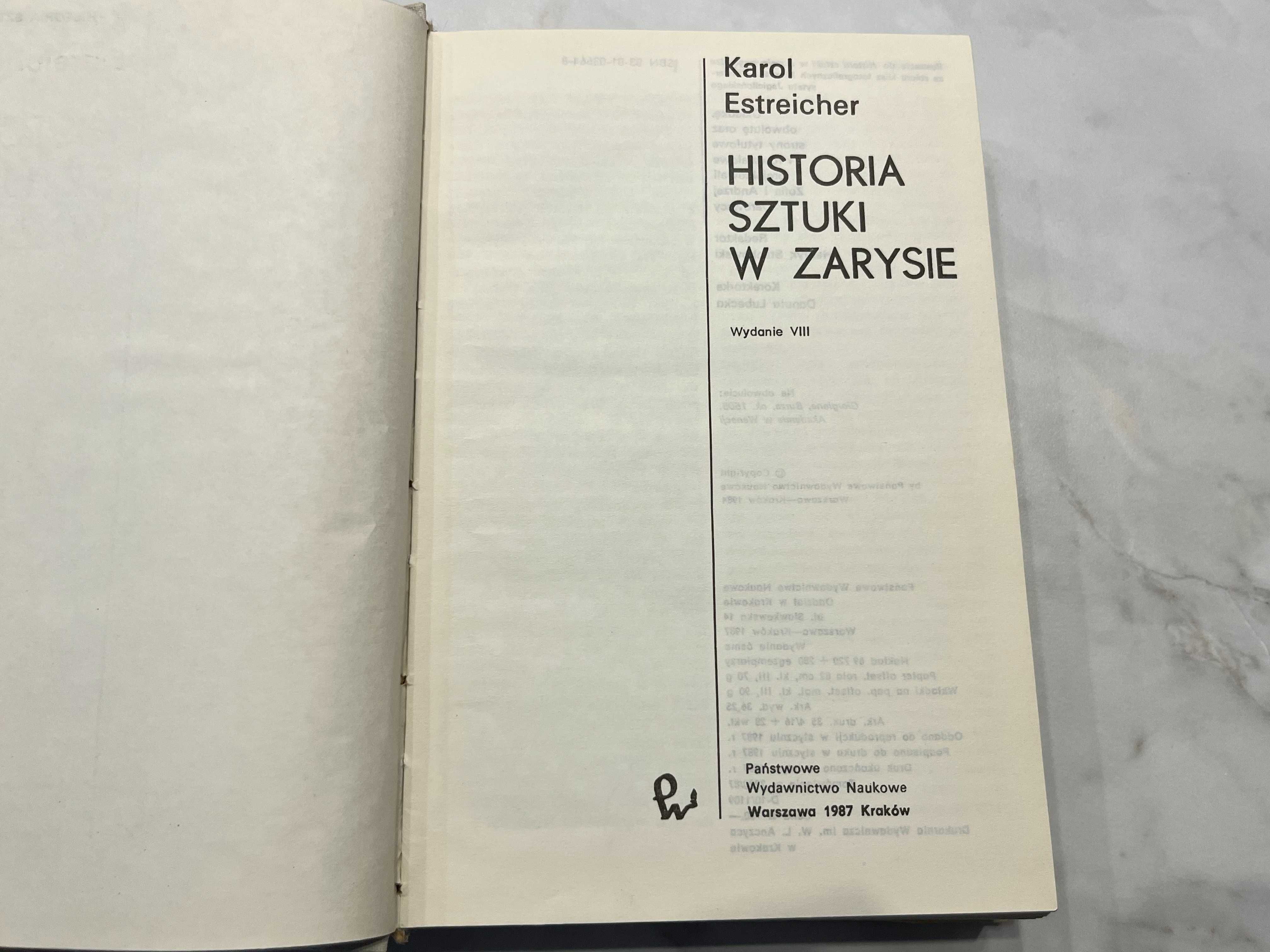 Książka Karol Estreicher Historia Sztuki w Zarysie