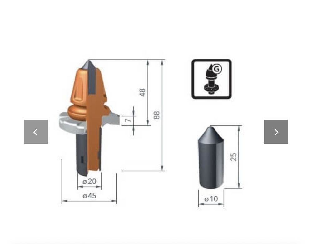 Опт Різці дорожні 2642516 W1-10-G/20X² Generation X² – Wirtgen