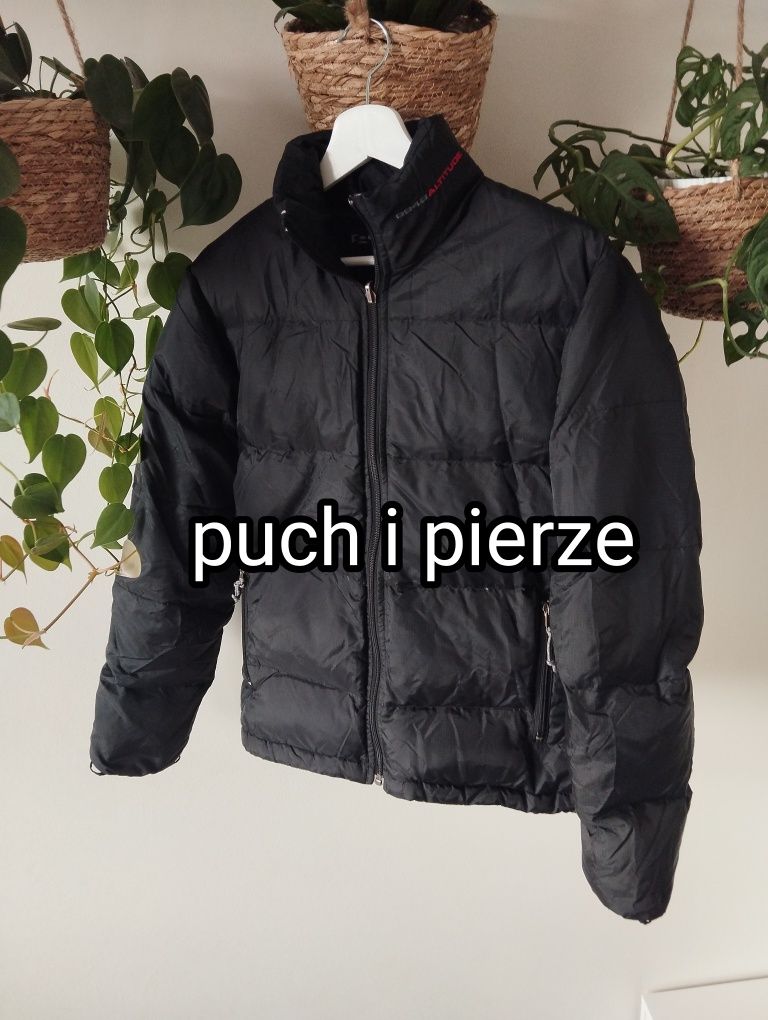 Kurtka zimowa pikowana, puchowa, puch i pierze, czarna, premium r.38